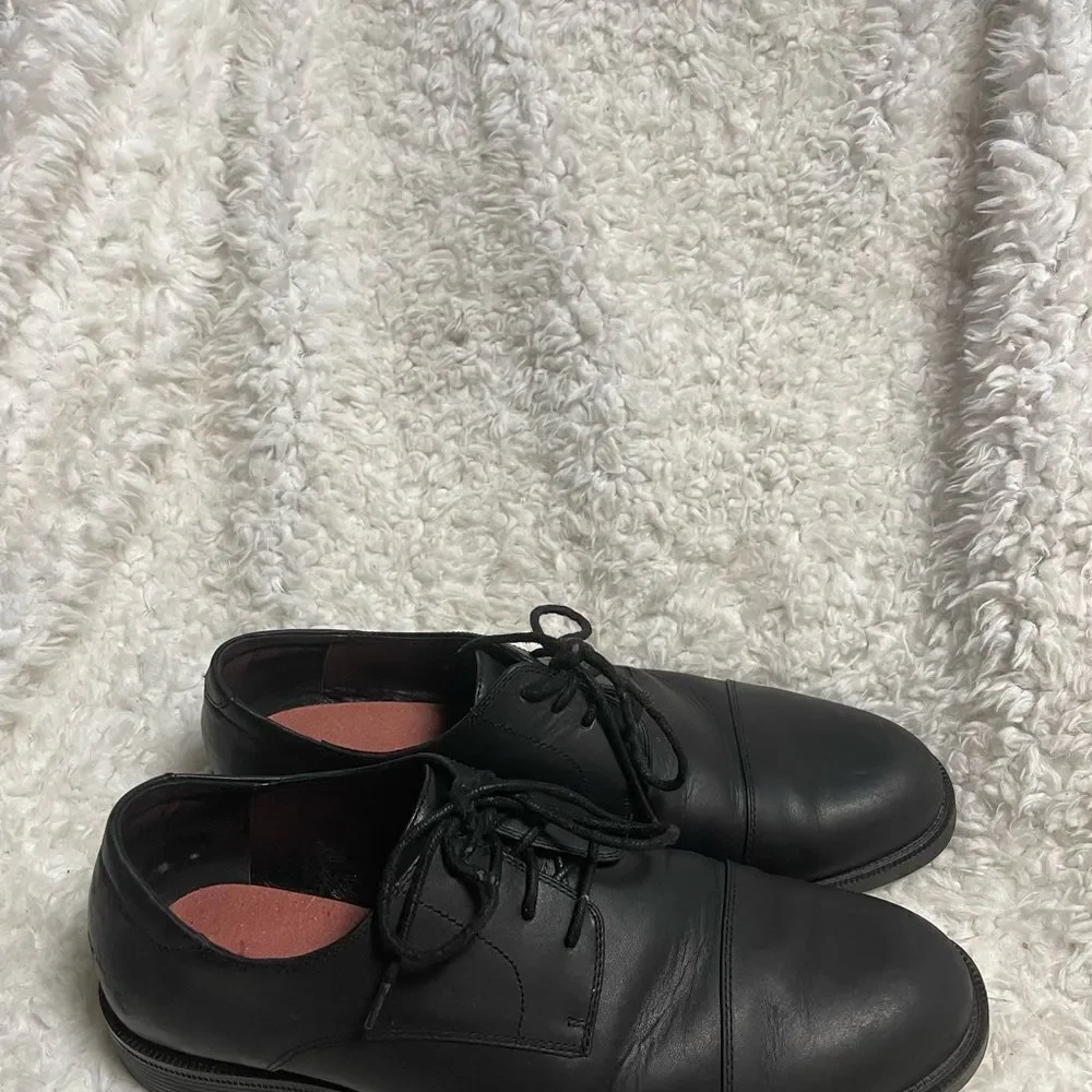 Shoes for Crews slip & oil resistant leather black Men’s shoes.SZ12M